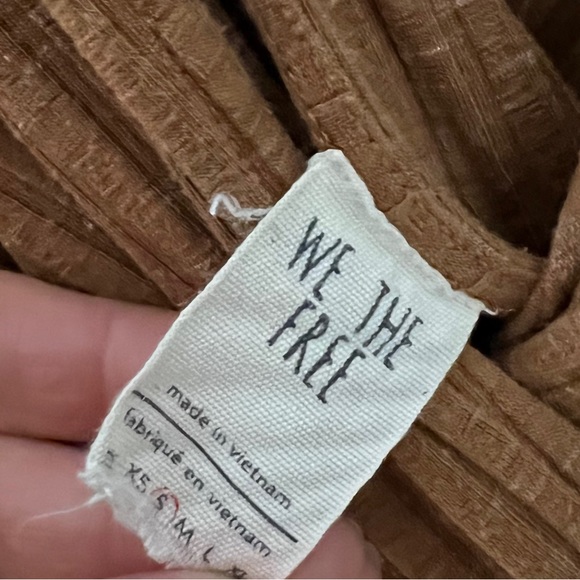 We the Free East Coast Light Brown Wrap Top Low Cut V Neck Small - Picture 7 of 11